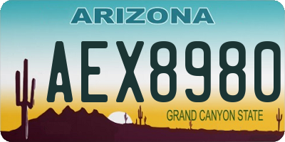 AZ license plate AEX8980