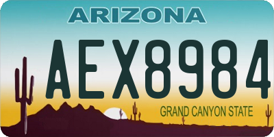 AZ license plate AEX8984