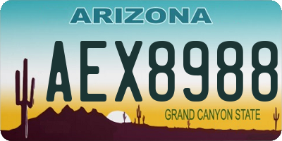 AZ license plate AEX8988