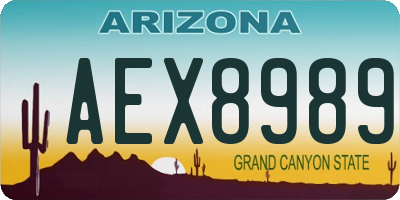 AZ license plate AEX8989