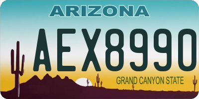 AZ license plate AEX8990