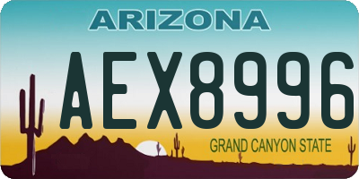 AZ license plate AEX8996