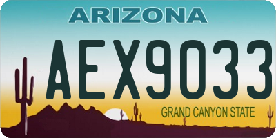 AZ license plate AEX9033