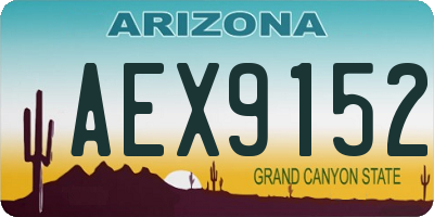 AZ license plate AEX9152