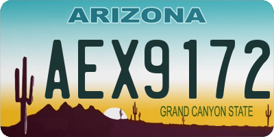 AZ license plate AEX9172