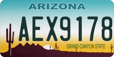AZ license plate AEX9178