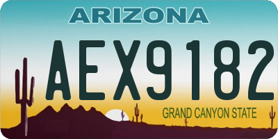 AZ license plate AEX9182