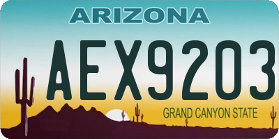 AZ license plate AEX9203