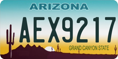 AZ license plate AEX9217