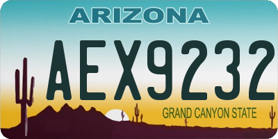 AZ license plate AEX9232