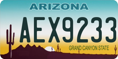 AZ license plate AEX9233