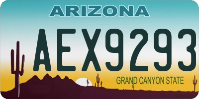 AZ license plate AEX9293