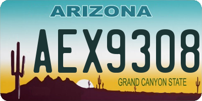 AZ license plate AEX9308