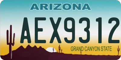 AZ license plate AEX9312