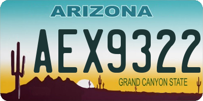 AZ license plate AEX9322