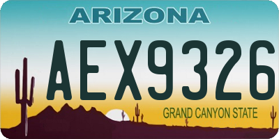 AZ license plate AEX9326