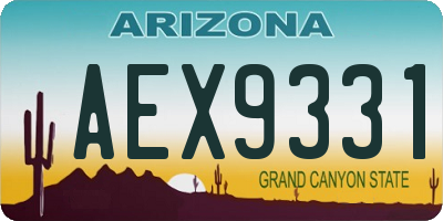 AZ license plate AEX9331