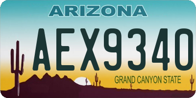 AZ license plate AEX9340