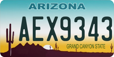 AZ license plate AEX9343