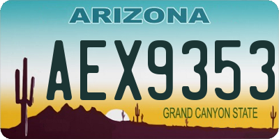 AZ license plate AEX9353