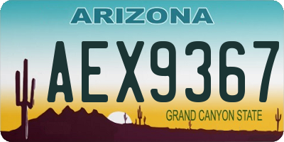 AZ license plate AEX9367