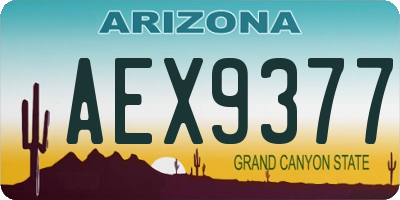 AZ license plate AEX9377