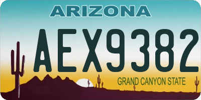 AZ license plate AEX9382