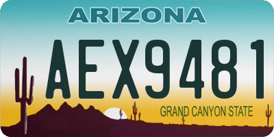 AZ license plate AEX9481