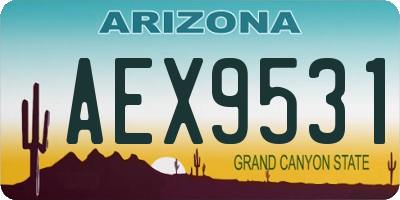 AZ license plate AEX9531