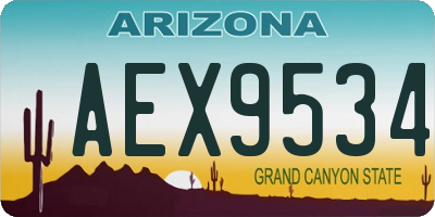 AZ license plate AEX9534