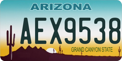 AZ license plate AEX9538