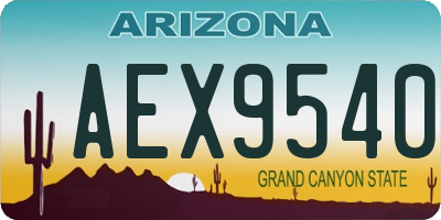 AZ license plate AEX9540