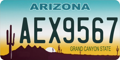 AZ license plate AEX9567