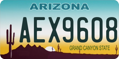 AZ license plate AEX9608