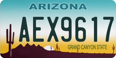 AZ license plate AEX9617