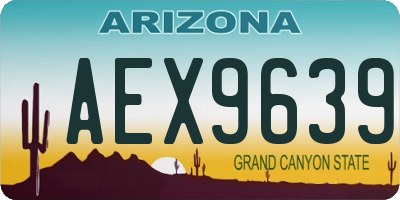 AZ license plate AEX9639