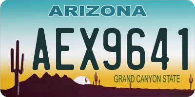 AZ license plate AEX9641
