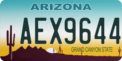 AZ license plate AEX9644
