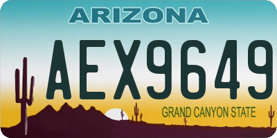 AZ license plate AEX9649