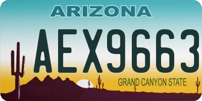 AZ license plate AEX9663