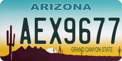 AZ license plate AEX9677