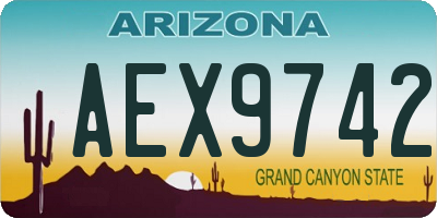 AZ license plate AEX9742