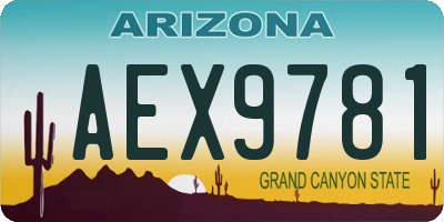 AZ license plate AEX9781