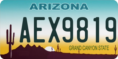 AZ license plate AEX9819
