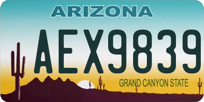 AZ license plate AEX9839