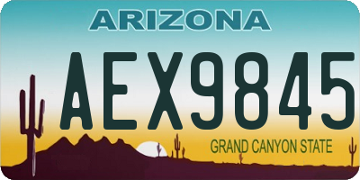 AZ license plate AEX9845