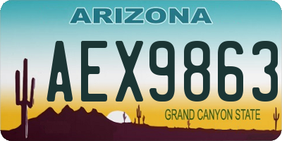 AZ license plate AEX9863