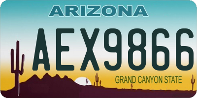 AZ license plate AEX9866