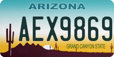 AZ license plate AEX9869