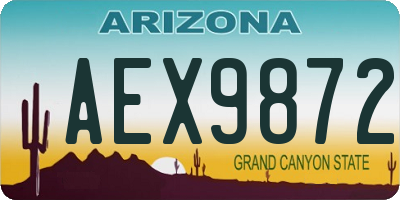AZ license plate AEX9872